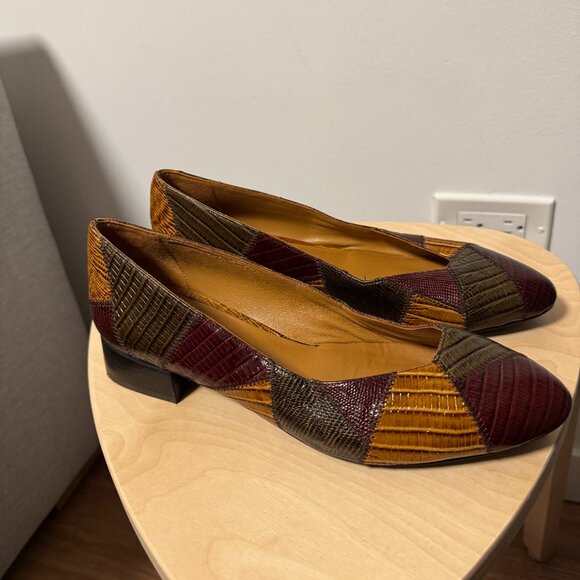 Sezane Eva Ballerinas Brown Python Weave US 9/EU 40 - Picture 1 of 7